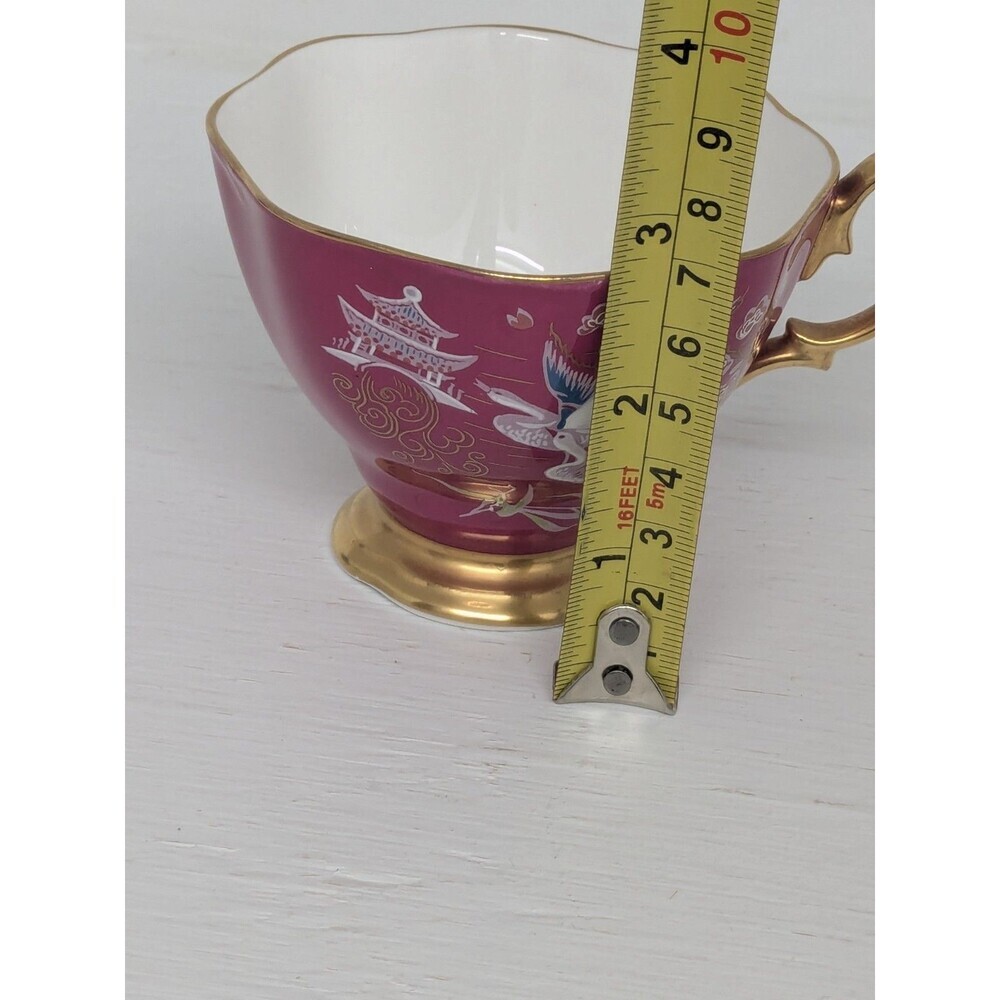 Royal Albert Bone China Replacement Cup Oriental Hot Pink Magenta Cranes Horses - Picture 7 of 8